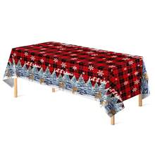 3 Packs/1-Pack Christmas Check Tablecloth, Snowflake Tablecloth, Buffalo Check Tablecloth, 51 X 86 Inches Disposable Rectangular Red And Black Buffalo Check Tablecloth, Suitable For Christmas Atmosphere Party Decoration And Winter Holidays