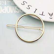 1 Piece / Retro Simple Round Side Clip, Geometric Hairpin Top Clip Hairpin Head Clip - Vàng - Xem 12