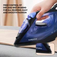 SOKANY 1600W High Power Steam Iron, Electric Iron, Clothing Wrinkle Remover, Fast Heating, 5 Temperature Settings, Free Switching. 190ml Large Water Tank, No Frequent Refilling, Suitable For Home Use And Business Professionals