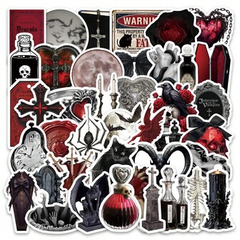 50/100pcs - Vampire Element Stickers - Suitable For Decorating Water Bottles, Notebooks, Wallets, Etc.