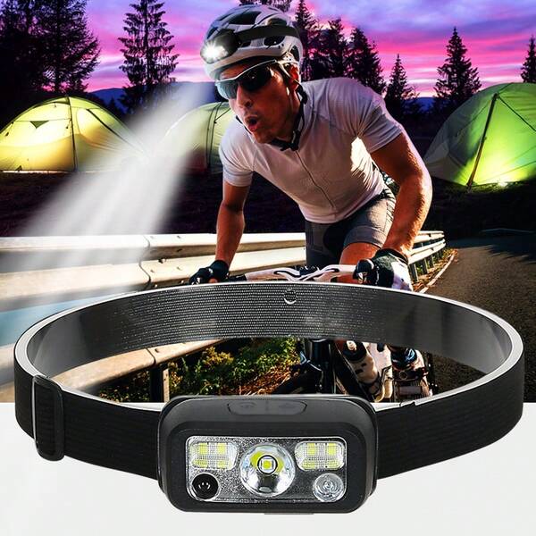 1P Multifunction LED Headlight Multiple Lighting Modes Rechargeable For Hiking, Fishing And Emergency Use Flashlights