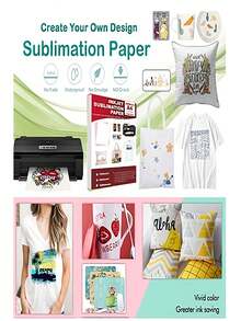 50 张 A4 升华纸热转印纸适用于任何 Epson Hp Canon Sawgrass 喷墨打印机，兼容马克杯和 T 恤升华墨水，8.27x11.7 英寸，学校用品，返校
