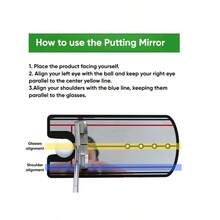 Golf Putting Training Mirror Portable Practice Putting Trainer Aid, Improve Putting Accuracy, Professional Design, Portable & Easy To Use