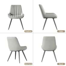 Nalupatio Dining Chairs Set Of 2/4 – Upholstered Kitchen Chairs With Metal Legs, Modern Dining Room Chairs In Durable Tech Fabric, Comfortable Padded Seat - Light Grey - View 6