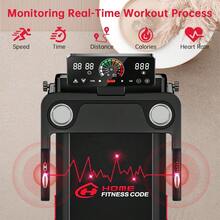 Homefitnesscode 4-In-1 Folding Treadmill - 1–14 Km/H Speed, 20% Slope Auto Incline, 9cm Adjustable Height,107*40 Cm Running Belt, 12 Preset Programs & Touch Control - UK Plug(220-240V) - View 8