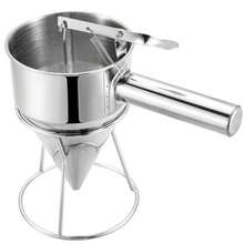 Pancake Batter Dispenser Funnels with Stand | Stainless Steel Funnel Cake Dispenser with Stand Great for Cupcakes, Takoyaki or Any Baked Goods (1200 ML/40 OZ/5 Cups,with 4Pcs Nozzles) - Silber - Übersicht 6