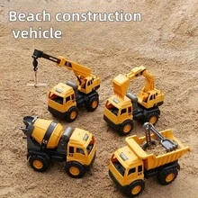 1 件建筑玩具系列套装，挖掘机、搅拌机、起重机、工程车辆、户外益智玩具套装，适合男孩和女孩的逼真玩具，生日、圣诞节、万圣节礼物