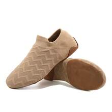 针织舞蹈鞋、透气芭蕾舞鞋、简约平底鞋、爵士舞鞋、瑜伽鞋练习鞋 - 駝色 - 查看 4