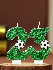 1件 0-9數字蠟燭，足球主題派對裝飾，生日蛋糕裝飾，畢業派對，烘焙裝飾 - 彩色 - 查看 9