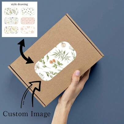 Custom Paper Box Stickers, Custom Sticker Patterns, Custom Floral Stickers, Christmas, Custom Sealing Stickers, Christmas, Mother's Day, Valentine's Day, Chinese New Year, Gift Sealing Stickers, Birthday Gift Sealing Stickers