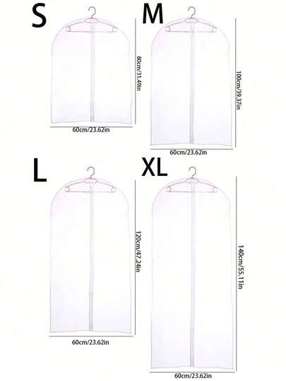 1 pezzo Custodia per abiti, copri-polvere per riporre e appendere vestiti, abiti, completi con cerniera