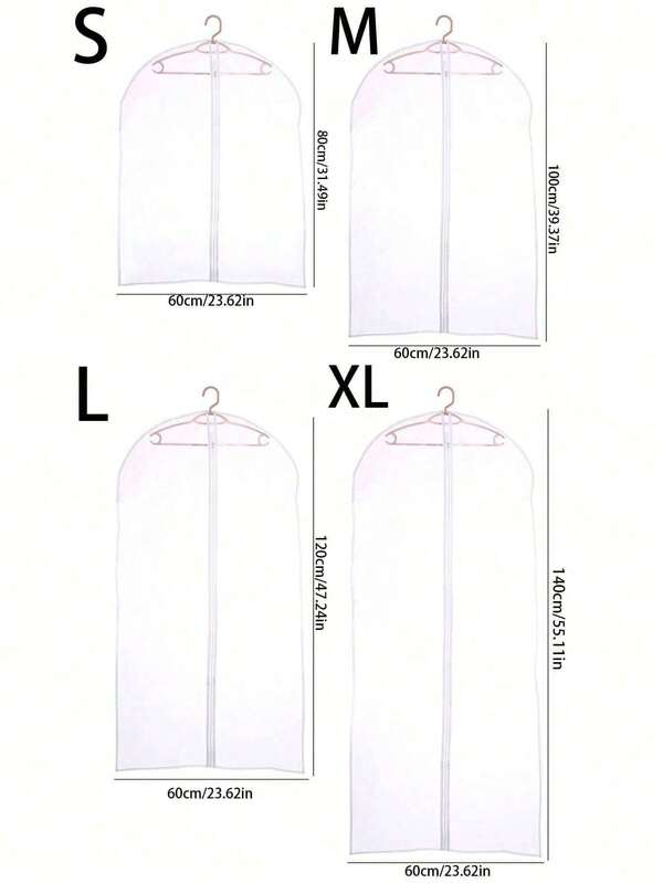 1 pezzo Custodia per abiti, copri-polvere per riporre e appendere vestiti, abiti, completi con cerniera