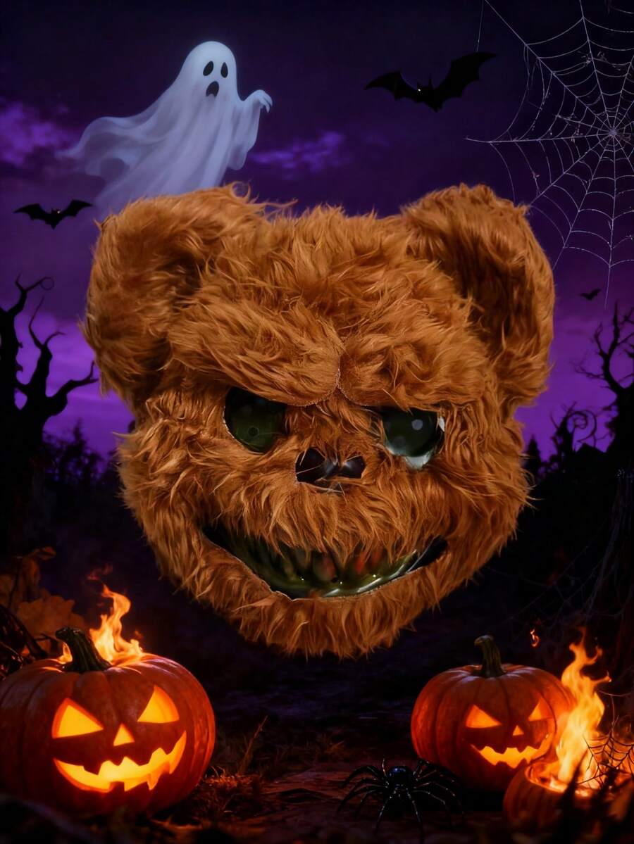 1 mặt nạ gấu nâu mặt nạ hóa trang Halloween Phục sinh mặt nạ đen lông kinh dị đạo cụ trang trí, Giáng sinh - Nhiều màu - Xem 1