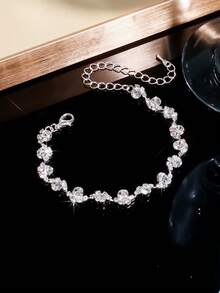 1 Set Of Fashion Jewelry, Including Necklaces, Earrings, Bracelets, Suitable For Women's Daily Wear, Weddings, Parties, Etc. - Silver - View 15