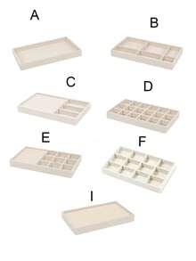 7 pièces Plateau de bijoux en velours beige - avec doublure intérieure douce - Plateau d'affichage rectangulaire multicouche, Présentoir de rangement de bijoux empilable en velours de couleur beige, Plateau de bijoux en matériau velours, Boîte de rangement de bureau rectangulaire à plusieurs compartiments, Empilable, Boîte de rangement de type tiroir pour boucles d'oreilles, bagues, colliers, bracelets et épingles