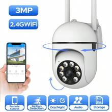 JOOAN 1 Unit Professional Security Camera, ABS Construction, Contemporary White Dome Design With Pan-Tilt Function, Motion/Sound Detection, Color Night Vision, 2-Way Communication, Cloud Storage Compatibility, 5X Digital Zoom, Ideal For Year-Round Home Protection - Elegant White - View 1