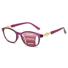 1 副女士渐进多焦点阅读眼镜 - 红色和金色装饰镜框，适合近视、中视和远视，非处方时尚眼镜，非常适合女性生日/周年纪念礼物，耐用的金属铰链设计 - 彩色 - 查看 8