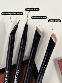 MAANGE 5/8/10 Peças Conjunto de Pincéis de Maquiagem Profissionais Macios e Amigáveis à Pele, Inclui Pincel de Pó, Pincel de Blush, Pincel de Corretivo, Pincel de Contorno, Pincel de Nariz, Pincel de Base, Pincel de Detalhe, Pincel de Rosto, Pincel de Sombra, Pincel de Delineador, Feito de Cabelo Sintético Natural, Confortável e Durável, Adequado para Maquiagem Facial Diária, Pode Aplicar Cosméticos Líquidos, Cremosos ou em Pó, Crie uma Aparência de Maquiagem Perfeita. Adequado para Mulheres, Mães, Esposas, Irmãs, Meninas, Amigas, Etc. - Preto - Visão 7
