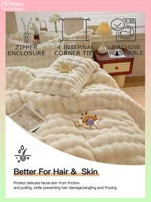 Bộ chăn ga gối đệm 3 món màu ngà và hồng - 1 vỏ chăn và 2 vỏ gối, vải dệt gia dụng mềm mại và thoải mái, nhiều màu sắc, trang trí phòng ngủ đơn giản và thời trang, có thể giặt mà không cần ruột, bộ chăn ga gối đệm nhung mềm mại - bộ chăn ga gối đệm lông thú giả/lông cừu, 1 vỏ chăn có khóa kéo và 2 vỏ gối, không bao gồm chăn bông, kích thước đơn, đầy đủ, cỡ King, cỡ Queen - Màu trắng kem - Xem 2