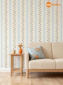 15.75x47.24/141.73/188.98 Inch, 1 Roll/1 PC, Superstiker Creative Floral & Striped Pattern Peel And Stick Removable Vinyl Wallpaper, High Definition, No Residue, DIY For Living Room, Bedroom, Wardrobe, Cabinet, Home Decor Wall Paper Wall Stickers Wall Decor Room Decor Wallpaper Peel And Stick - Multicolor - View 8