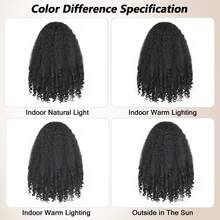 New Afro Curly V Part Wig Synthetic Braided Hair Texture With Unique Bouncy Curls In The End 22 Inch Soft Curly Full Hair V Part Wigs Synthetic Kinky Straight Hair Bouncy Curls No Leave Out Clip In Half Wig - Black - View 6