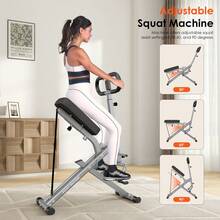 Dlandhome Squat Assist Trainer For Hip And Leg Exercises, 5-Position Adjustable Seat Cushion, Upgraded Version Enhanced Resistance,Squat Exercise Equipment For Home Gym Fitness - Bạc đen - Xem 3