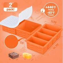 Silicone Freezer Molds For Soup With Lid, 1-Cup & 2-Cup Large Ice Cube Trays Food Storage Containers For Meal Prep, Freeze 250mL/125mL Portions – 2 Pack,21103490 - Màu Cam san hô - Xem 2