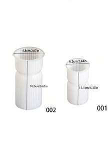 1 件装水晶环氧几何圆柱垂直条纹蜡烛装饰 DIY 香薰树脂蜡烛硅胶模具