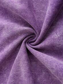 Retro Washed T-Shirt Double Sided Printed (230 Pure Cotton T-Shirt) 'JESUS FORGIVE'  Letter Print, Christian Gift, Men's T-Shirt, Men's Casual, Comfortable, Fashionable T-Shirt, Street Style Cotton - 紫丁香色 - 查看 5