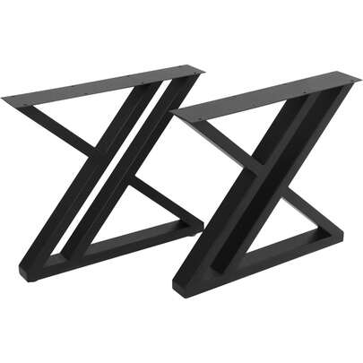 WUPYI2018 Tischkufen Tischbeine Tischgestell Couchtisch MöBelfüßE X-Form Style TischfüßE Tischuntergestell Stah Set Pulverbeschichtet Tischbein Esstisch Schreibtisch Tisch MöBel Stahl Schwarz 2er 45*40Cm