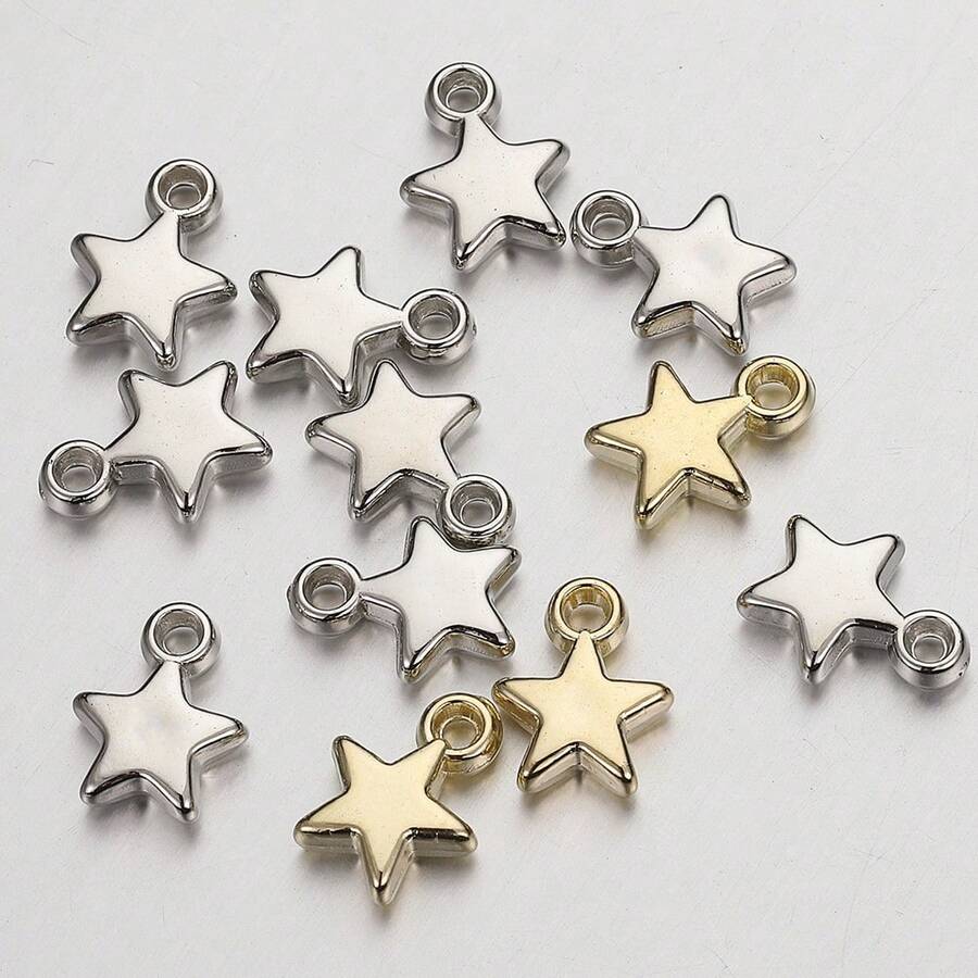 100pcs Fashion CCB Star Pentagram Pendant DIY Jewelry Accessories For Necklace And Bracelet - Random Color Mixing - View 1