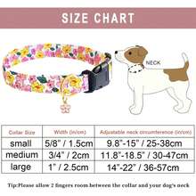 Collar ajustable y lindo para perros con encanto de flor, collar suave, cómodo y resistente para perros pequeños, medianos y grandes
