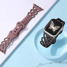 Slim Braided Silicone Band: For Apple Watch Bands Women 40mm 41mm 38mm 42mm 44mm 45mm 46mm 49mm - Cute Heart Lace Breathable Thin Sport Strap For I Watch SE Series 10 9 8 7 6 5 4 3 1 Ultra 2