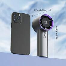 2025新款迷你手持涡轮风扇，带智能数字显示，便携式长效风扇