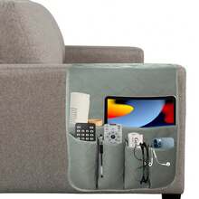 Ultrasonic Flocking Embossed Armrest Pad With Storage Layer, All-Season Modern Minimalist Sofa Armrest Cover