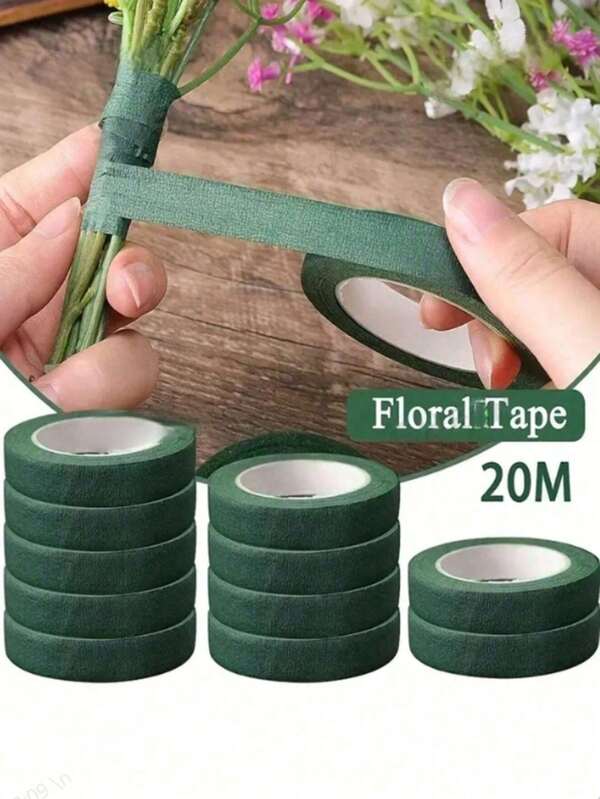 1/2 Roll Self-Adhesive Floral Tape, Green Floral Tape, Suitable For DIY Bouquets, Flower Wrapping, Wedding Decorations, Mother's Day Gifts