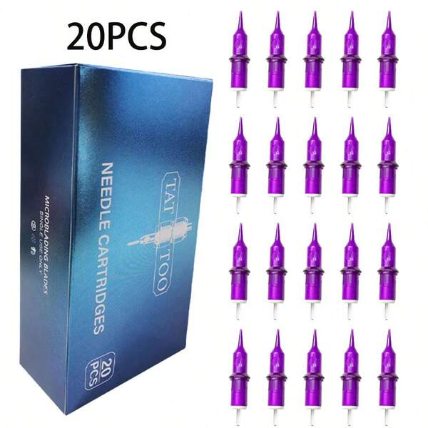 20 pièces d'aiguilles de tatouage jetables pré-stérilisées de tailles mélangées, comprenant 1R 3R 5R 5F 7F, fournitures de tatouage, kit de tatouage