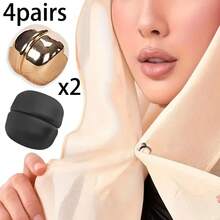 2个/4个/8个/10个装 时尚磁性丝巾夹和别针 - 耐用易用的磁性扣,适用于女士丝巾、披肩和帽子,四季皆宜,经典哑光表面,强力合金磁铁,可牢固固定丝巾和衣物,无钩设计,优雅风格,锌合金材质,适合服装搭配 - 黑與白 - 查看 37