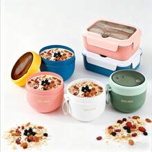 1 set Boîte à bento et boîte à lunch thermique, pot thermique, tasse à soupe portable, tasse à avoine, tasse à lait, tasse à petit-déjeuner, tasse à salade, convient pour l'école, le pique-nique, parfait pour la soupe, l'avoine, le lait de soja, la maison, les voyages et l'extérieur, idéal pour le camping et les fêtes