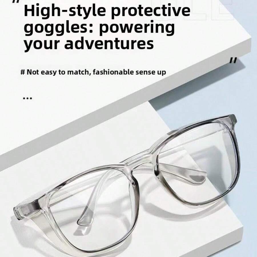 1 Piece Of Goggles, Dustproof And Foggy, Windproof And Pollen-Proof For Cycling, Anti-Blue Light For Adults, Protective Labor Insurance And Splash-Proof. - Gray Frame - View 1