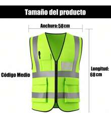 5 Piezas Chaleco De Seguridad Industrial Alta Reflejante - Amarillo fluorescente - Ver 1