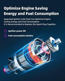 Paquete de bobinas de encendido del motor 96476983 de alto rendimiento y arranque suave, recambio para S*ONIC AVEO Cruze G3 WAVE -  Fabricado en metal pensando en la durabilidad, garantiza una combustión eficiente del combustible y maximiza la potencia del motor. - Negro - Ver 5