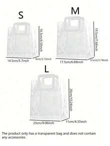 10/5/1个装加厚透明PVC礼品袋，圣诞礼品纪念袋，婚礼糖果盒手提袋，礼品纪念袋，午餐袋，圣诞礼物袋，情人节礼物包装袋，母亲节礼物袋 - 彩色 - 查看 8