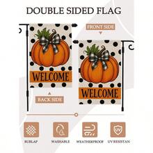1pc Thanksgiving Plaid Pumpkin Sunflower Maple Leaf Floral Welcome Garden Flag - Holiday Double-Sided Waterproof Burlap, 11.8x17.7 Inches - Outdoor Autumn Decor, Outdoor Decoration (Flagpole Not Included)