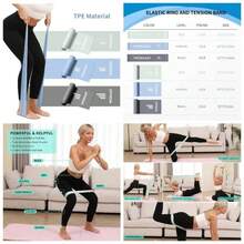 - Juego de bandas de resistencia, dos niveles de resistencia, bandas elsticas para entrenar mujeres o hombres, entrenamiento de fuerza, entrenamiento en casa, tonificacin, estiramiento, yoga - Azul, gris y verde - Ver 1
