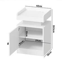 SUN YEE Bedside Table Nightstand Station Side Table Storage Cabinet White - White - View 5