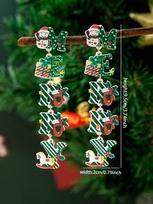 1 Pair 2025 Christmas Acrylic Dangle Earring, Letter MERRY Xmas Earrings, Holiday Festive Jewelry Gift For Women
