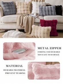 1/2/4 Stück luxuriöser Kunstfell Toskana Kissenbezug, Kissenhülle, ohne Kisseneinsatz, flauschige Heimdekoration Kissenhülle für Wohnzimmer Sofa, Schlafzimmer Kopfteil, Überwurfkissen, Oeko-Tex