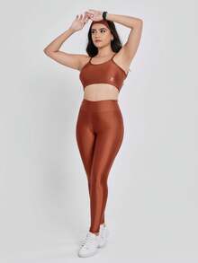 Shiny Set (Pants + Top With Pads) 10946/10949 - 鏽棕色 - 查看 1