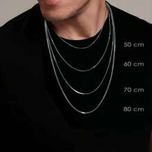 Venetian Chain V12 925 Silver Unisex 45 To 80cm Thin Necklace Or Bracelet - 銀色 - 查看 7
